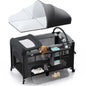 4 in 1 Baby Bassinet, Pack and Play, Bedside Crib Sleeper, Diaper Changer - Comes with Mattress, Mosquito Net Bottom Storage
