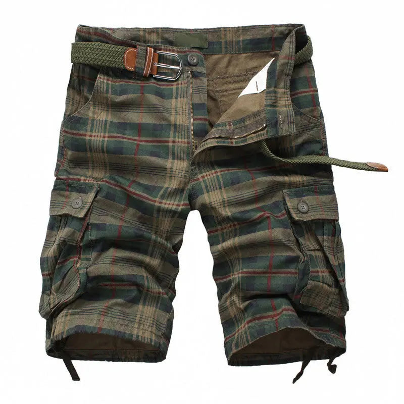 2025 Summer new men's cargo shorts men's large size fashion casual plaid Shorts