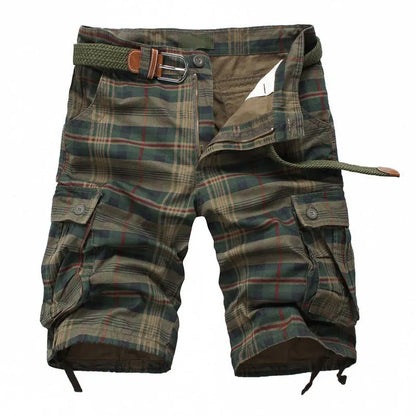 2025 Summer new men's cargo shorts men's large size fashion casual plaid Shorts