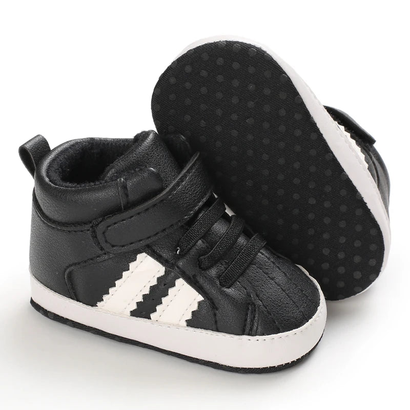 0-18M Baby Shoes Boy Newborn Infant Toddler Casual Comfort Cotton Sole Anti-slip PU Leather First Walkers Crawl Crib Shoes