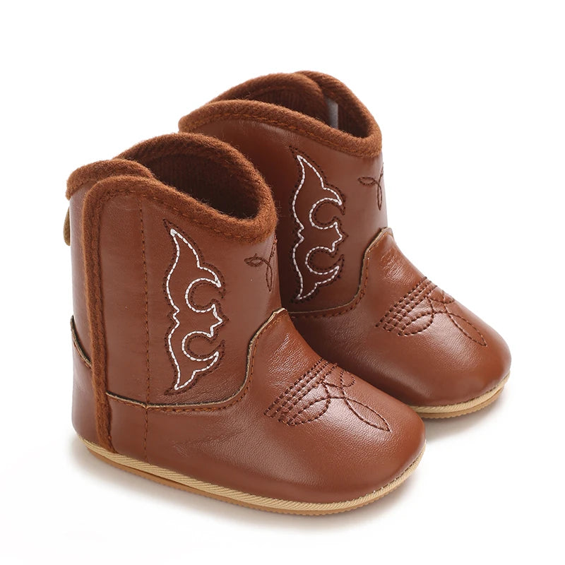 Baby Boots Made Of Soft PU and High-quality Cotton 2024 New Autumn and Winter Short Boots With Rubber Soles and Anti Slip Baby