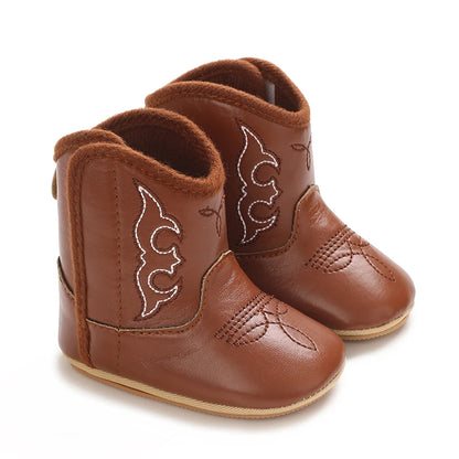 Baby Boots Made Of Soft PU and High-quality Cotton 2024 New Autumn and Winter Short Boots With Rubber Soles and Anti Slip Baby