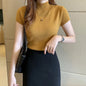 Solid Color Casual Women Clothing Korean Knitted Women Top Bulse Mujer De Moda Spring Summer Slim Turtleneck Blouse