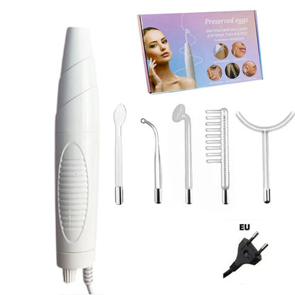 Beauty 5 in 1 High Frequency Electrode Wand Electrotherapy Glass Tube Home Spa Beauty Device Facial Therapy Wand