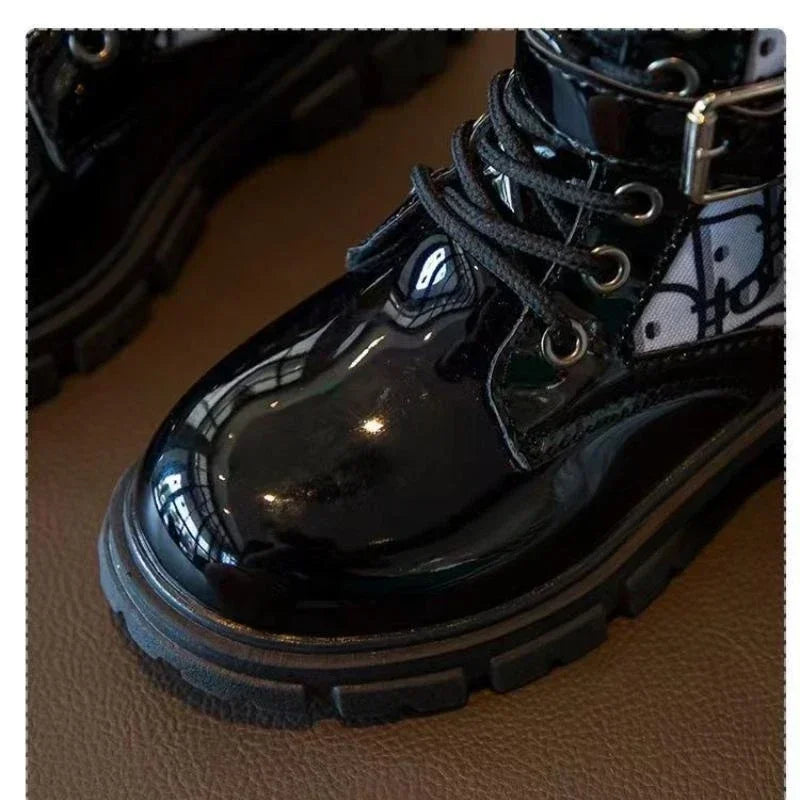 Spring and Autumn Girls Kids Shoes Ankle Boots Fashion British Style Single Boot Soft Sole Versatile Children's  Leather Shoes