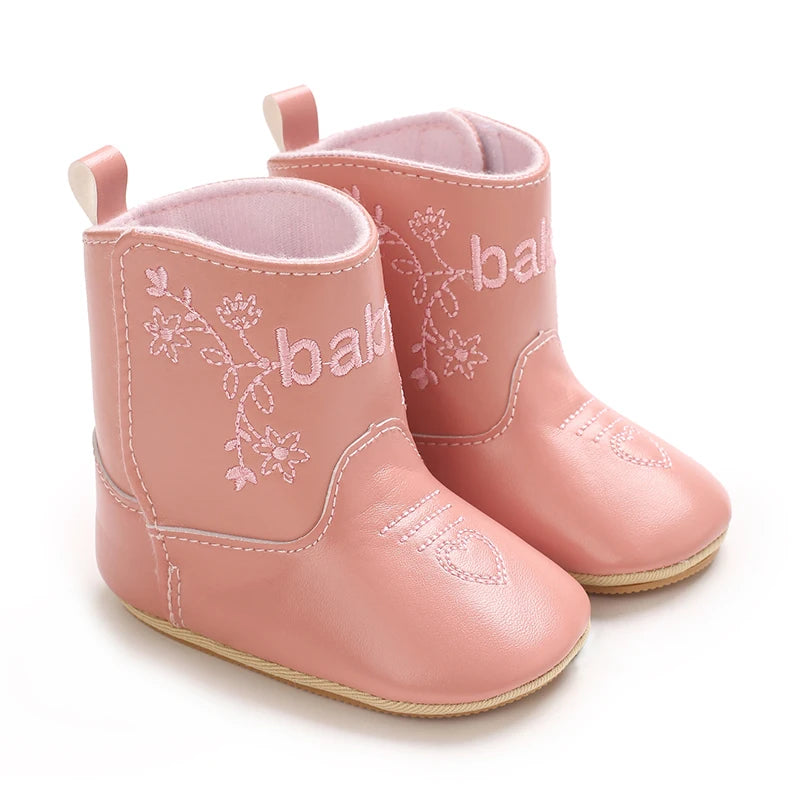Baby Boots Made Of Soft PU and High-quality Cotton 2024 New Autumn and Winter Short Boots With Rubber Soles and Anti Slip Baby