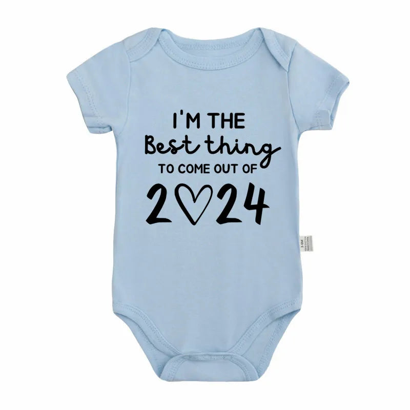 I'm the Best Thing 2024 Newborn Baby Clothes White Cotton Summer Bodysuits for Infants Short Sleeve Boys Girls Romper