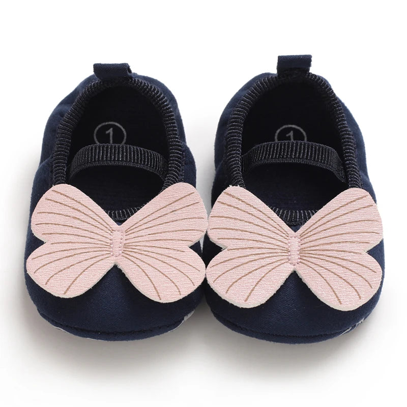 Lucky Blue Newborn Infant Toddler Boy Girl Casual Breathable Soft Cloth Bottom  Anti-slip PU Leather First Walkers Canvas Shoes
