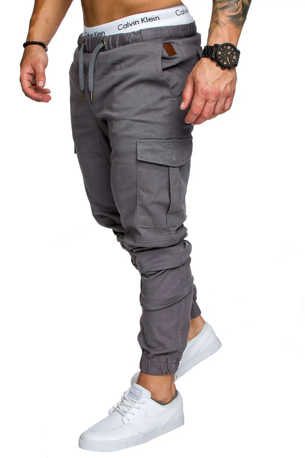 New Men's Casual Work Pants With Multiple Pockets Sports Jogger Pants