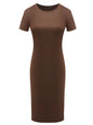Sexy Elegant Dress Short and Long Sleeve Solid Color Midi Bodycon Dress Women Skinny Slim Pencil Dress Club Party Vestidos
