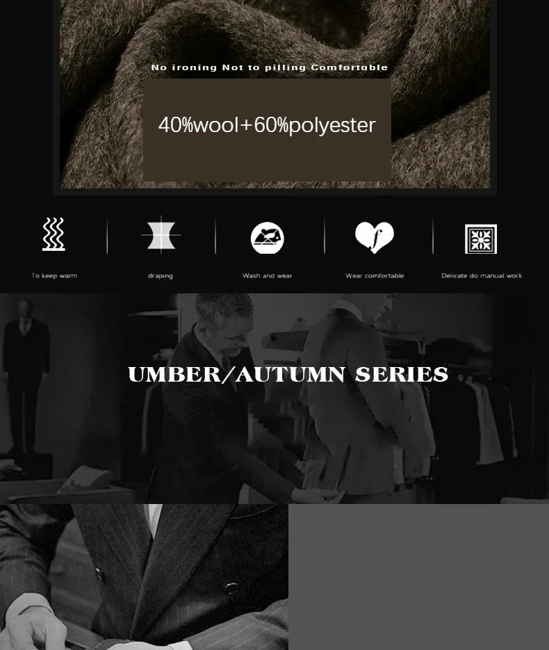 BROWON Brand Trench Coat Men Autumn and Winter New Solid Color Long Woolen Coat for Men Business Casual Windbreaker Men Clothing