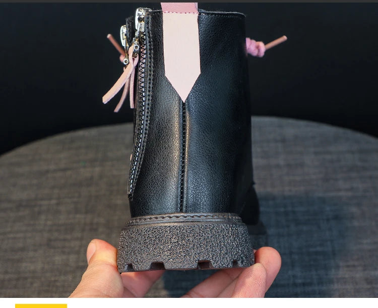 Girls Ankle Boots 2025 New Autumn and Winter Fashion Double Zip Beautiful Princess Non-slip Performance Boots for Catwalk Casual