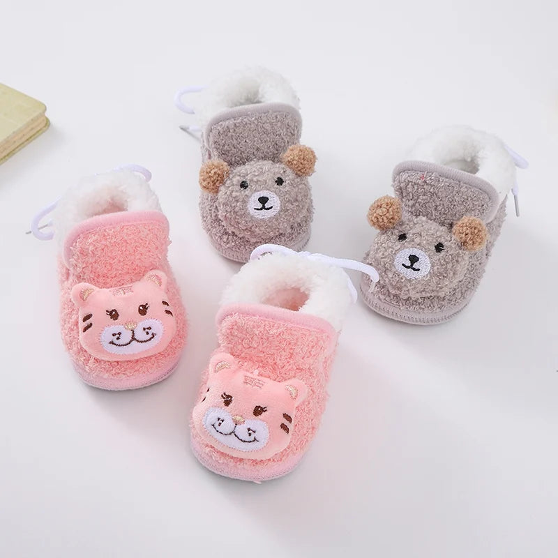 Winter Snow Baby Boots Newborn Toddler Warm Boots Winter First Walkers Baby Girls Boys Shoes Soft Sole Cute Cartoon Snow