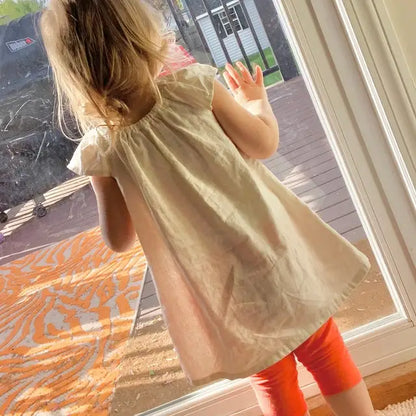 Summer Toddler Baby Girls Dress Cotton Simple Girls Home Dress Solid Children Dresses Casual Kids Loose Dresses Clothing