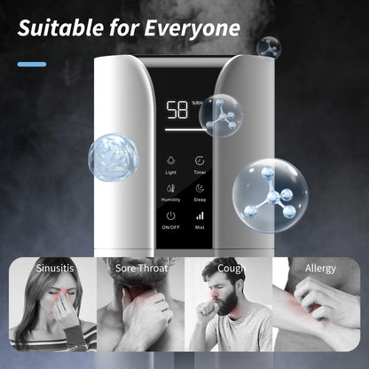 SEJOY Humidifiers for Bedroom Large Room, 9L/2.4Gal Cool Mist Top Fill Humidifier with Essential Oil 360°Nozzle for Baby Office