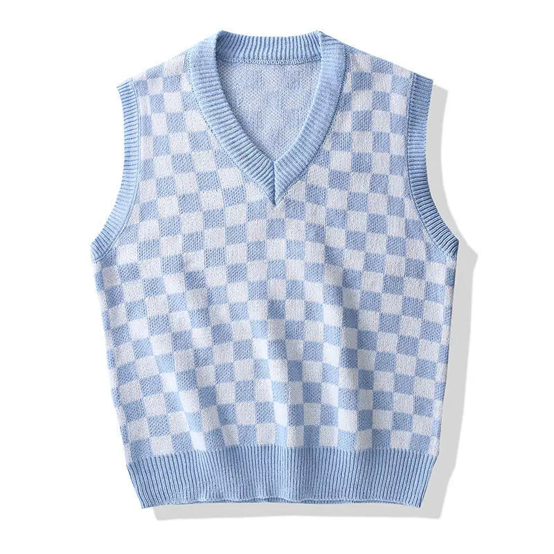 Men Knit Sweater Vest ins sweater vest Korean fashion clothes
