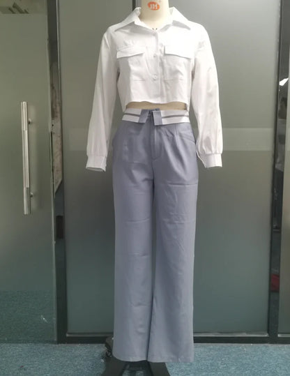 Office Lady Women's Pant Sets 2 Pieces New Holiday Style Short Blazers Coat + Straight Pants Suit 2024 Spring Women's Outfits