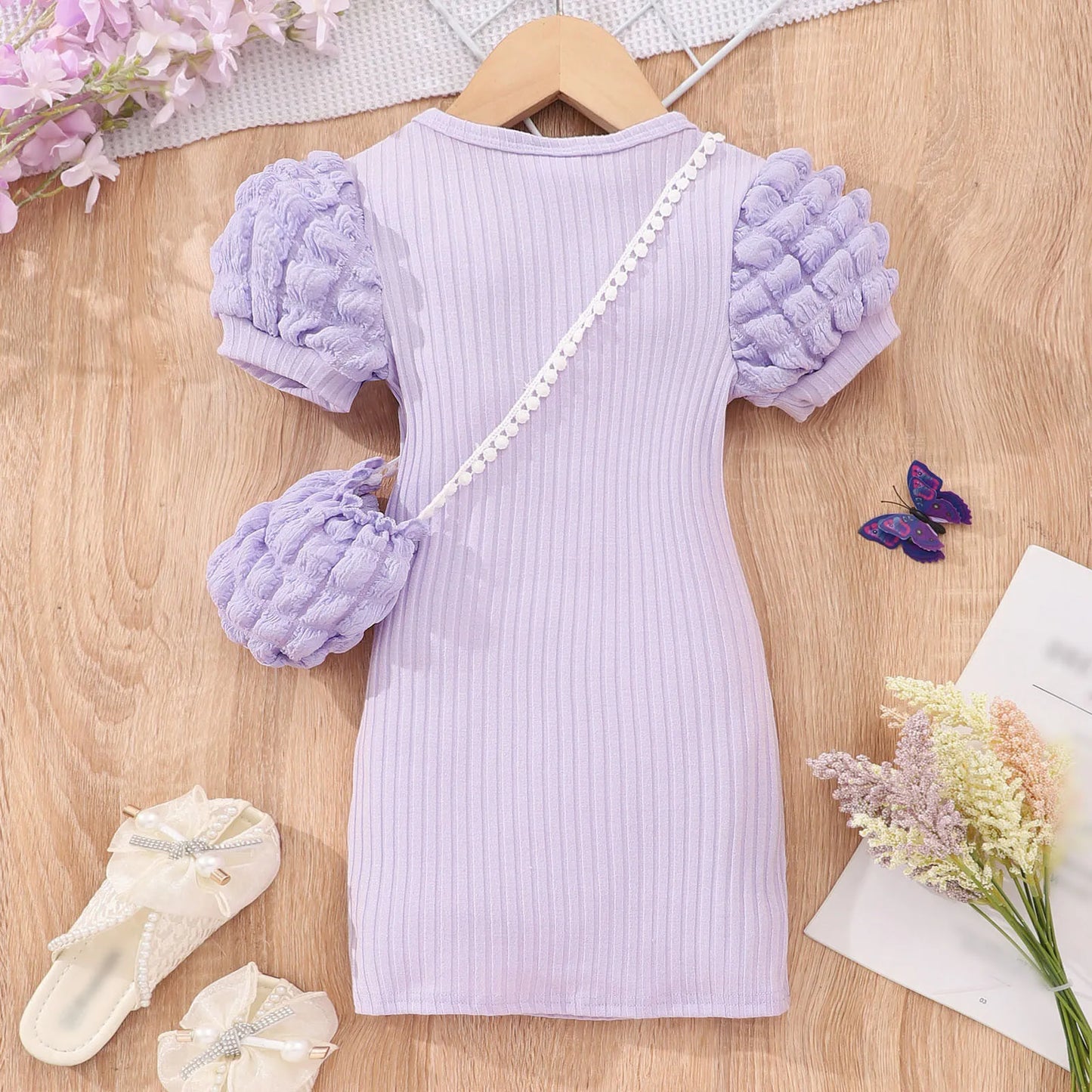 2025 Midi Dress Kids Girl Clothes Summer Short Sleeve Baby Girl Bodycon Dress Party Children Wrap Tight Dress 3 4 5 6 7 8 Years