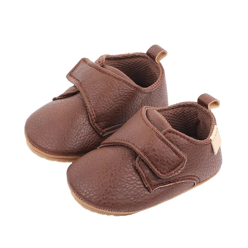 VISgogo Baby Shoes First Walkers PU Sneakers Soft Sole Cute Baby Casual Flats Infant Shoes for Newborn Girl Boys 0-18Months