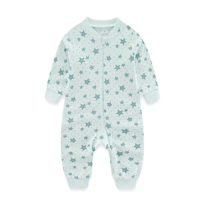 Newborn Baby 2-way Zipper Romper Cotton One-piece suit 0-24 Months Long Sleeve Newborn Baby Pajamas Comfortable Breathable