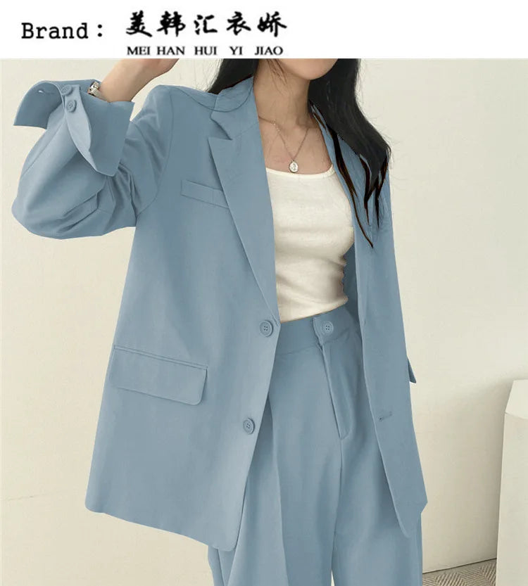 Fall Fashion Long Sleeve Blazer Mujer Pant Sets Blazers Women 2025 Casual Women's 2 Piece Outfit Set Suits Outwear