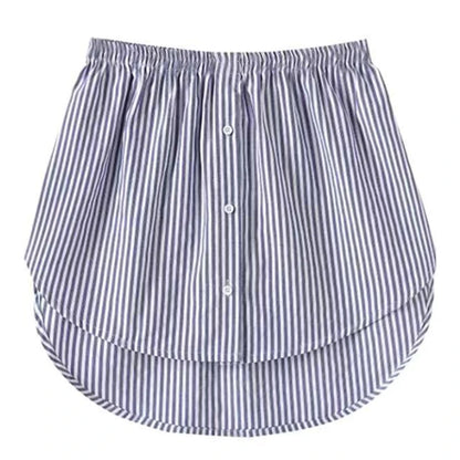 Women Girls Shirt Blouse Extender Adjustable Layering Faux Top Lower Sweep Mini Skirt False Hemline Splitting Underskirt