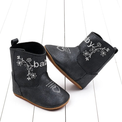 Baby Boots Made Of Soft PU and High-quality Cotton 2024 New Autumn and Winter Short Boots With Rubber Soles and Anti Slip Baby