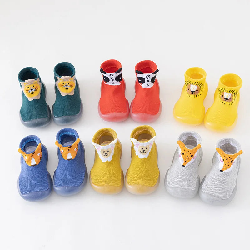 Boys Girls Toddler Shoes Cute Cartoon Mid Tubble Comfortable Baby Shoes Soft Rubber Soled Non-slip Floor Socks Baby Stuff