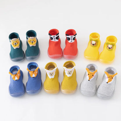 Boys Girls Toddler Shoes Cute Cartoon Mid Tubble Comfortable Baby Shoes Soft Rubber Soled Non-slip Floor Socks Baby Stuff