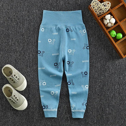 Baby Girls Boys Pants Toddler Bottoming Leggings Children Cotton Cartoon Trousers High Waist 2024 Autumn Newborn Kids Clothing