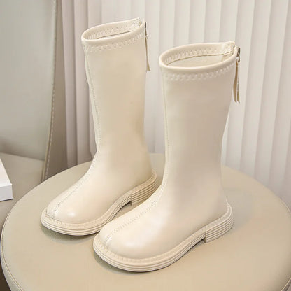 New Design Children Boots Girls Leather Shoes White Luxury Casual Sports Shoes Autumn Lightweight Girls Ankle Boots