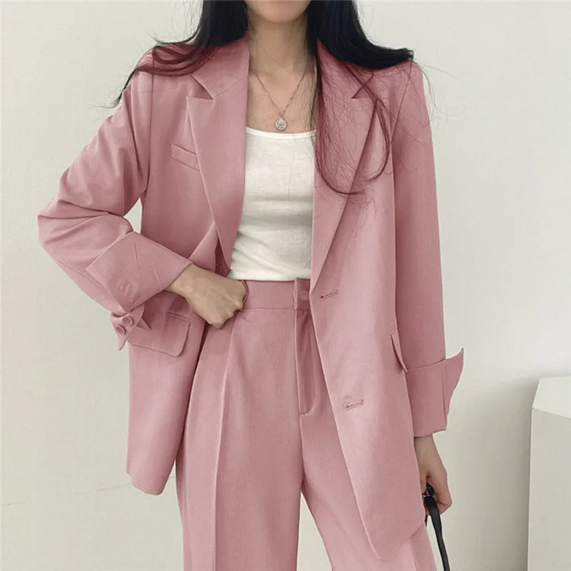 Fall Fashion Long Sleeve Blazer Mujer Pant Sets Blazers Women 2025 Casual Women's 2 Piece Outfit Set Suits Outwear