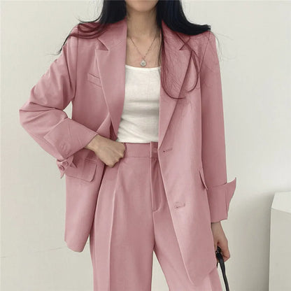 Fall Fashion Long Sleeve Blazer Mujer Pant Sets Blazers Women 2025 Casual Women's 2 Piece Outfit Set Suits Outwear