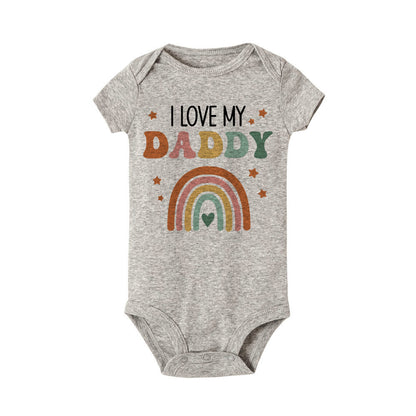 I Love Mummy & Daddy Rainbow Printed Newborn Baby Bodysuits Funny Summer Short Sleeve Infant Rompers Body Boys Girls Jumpsuits