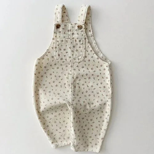 2025 New Spring Korean Style Baby Girls Boys Overalls Corduroy Print Newborn Baby Jumpsuit Outfits Infant Baby Girls Boys Pants