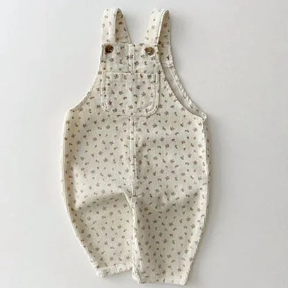 2025 New Spring Korean Style Baby Girls Boys Overalls Corduroy Print Newborn Baby Jumpsuit Outfits Infant Baby Girls Boys Pants