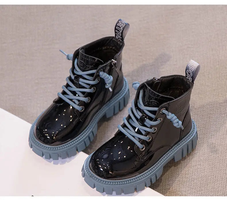 Fashion Kids Boots Girls British Style Children's Ankle Boots Autumn Winter Warm Waterproof Boys Boots 3-15 Years Old Snow Boots