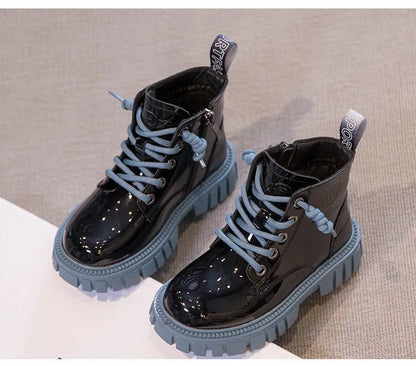 Fashion Kids Boots Girls British Style Children's Ankle Boots Autumn Winter Warm Waterproof Boys Boots 3-15 Years Old Snow Boots