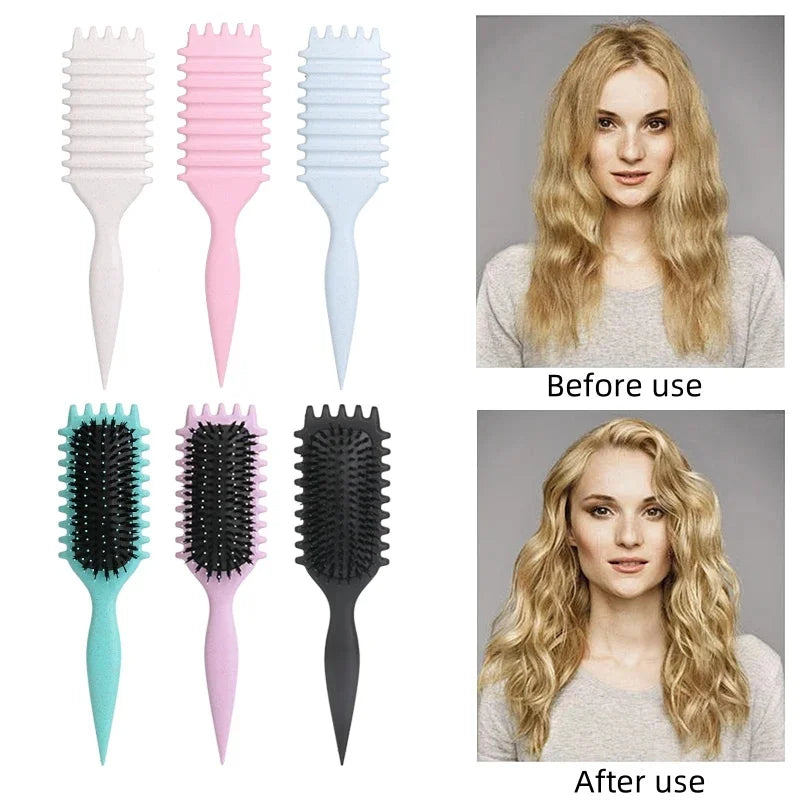 Salon Styling Curly Hair Styling Brush Curl Hair Brush for Combing and Shaping Men's and Women's Curls Reduce Pulling Tools