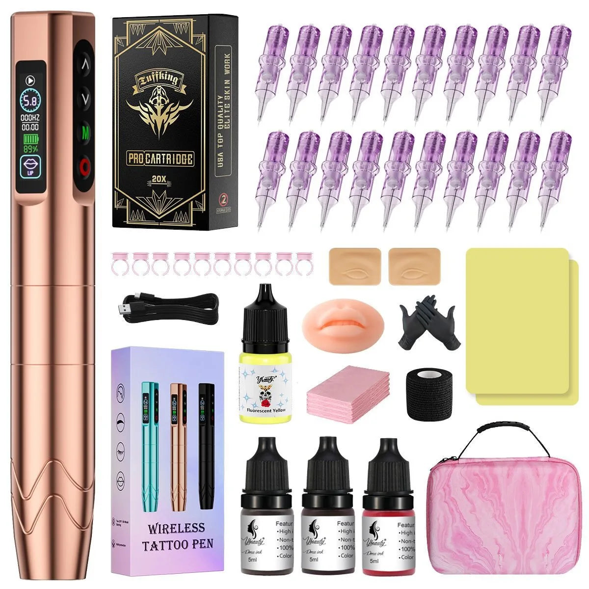 Beauty wireless battery embroidery machine set, integrated contact lens and eyebrow tattooing machine, cross-border source