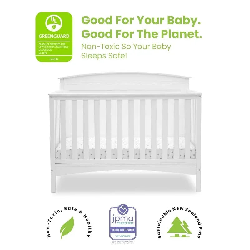4-in-1 Convertible Baby Crib - Greenguard Gold Certified