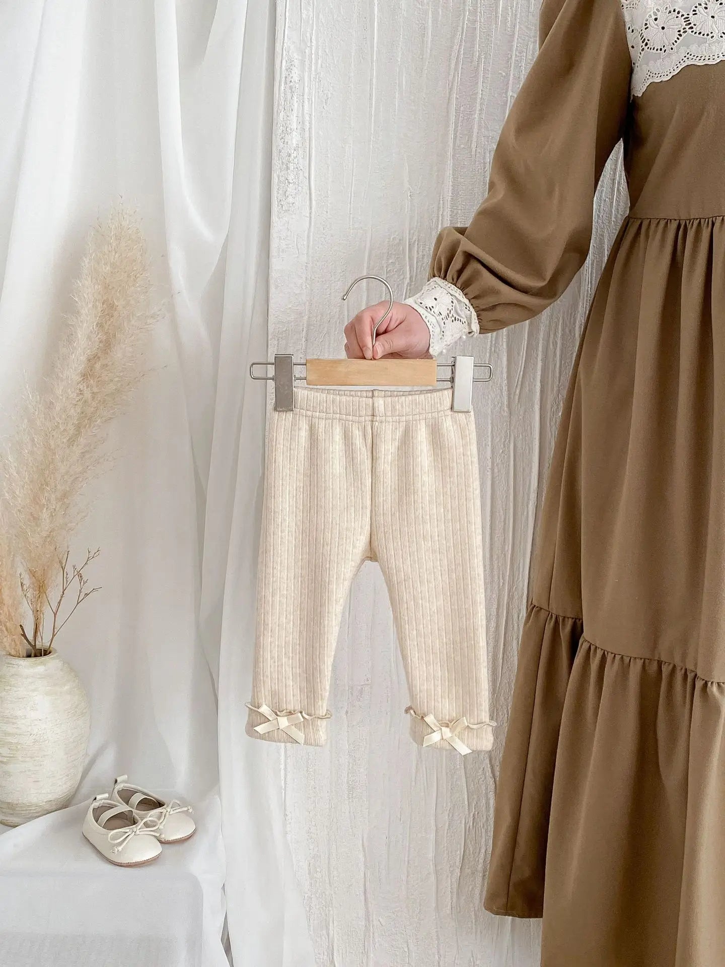 2025 Winter New Baby Plus Velvet Thick Leggings Cotton Girls Cute Bow Warm Trousers Infant Fleece Casual Pants Toddler Clothes