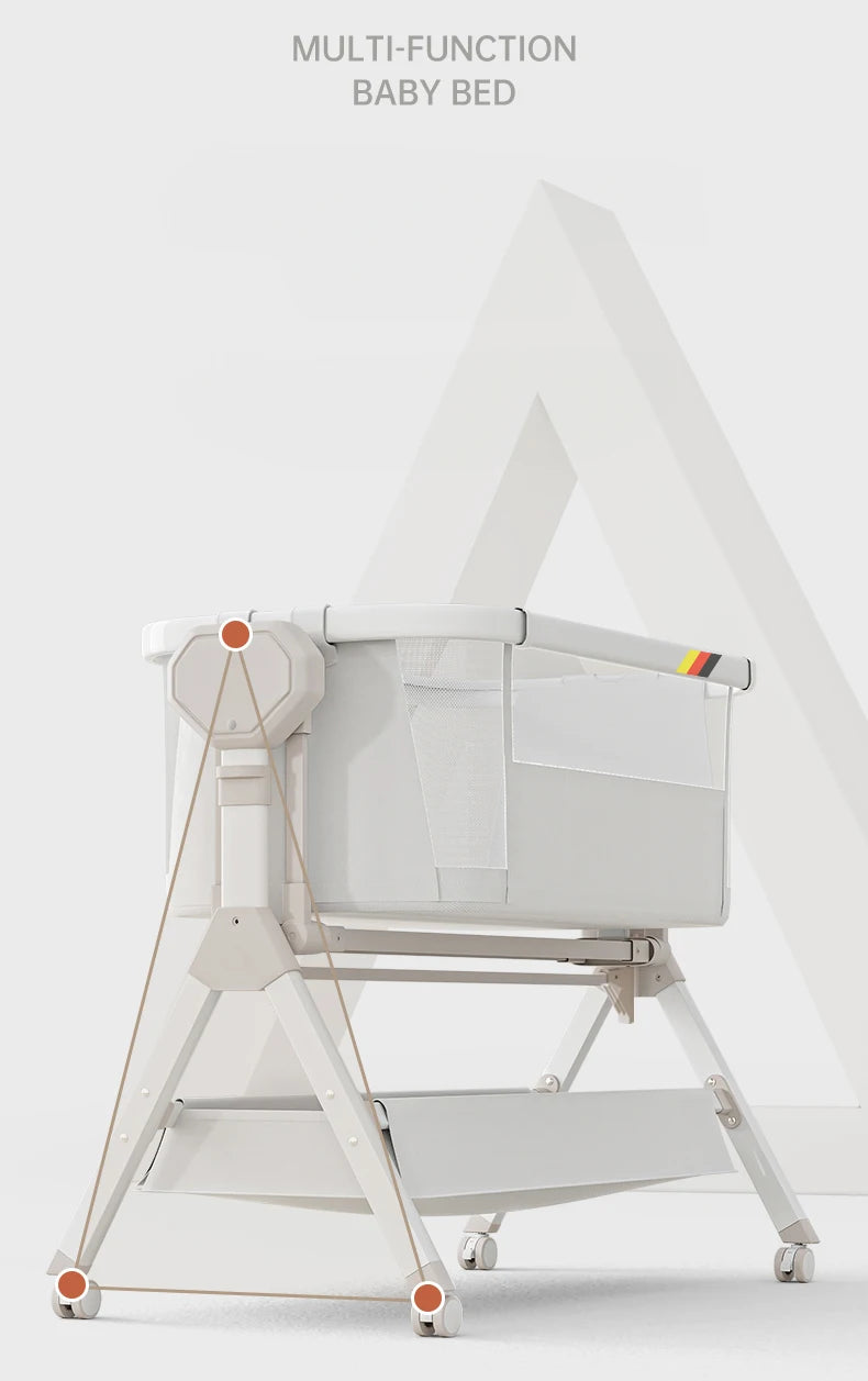 Folding cribs Baby bed Switch large bed Multifunctional infants and young children to move new baby bed