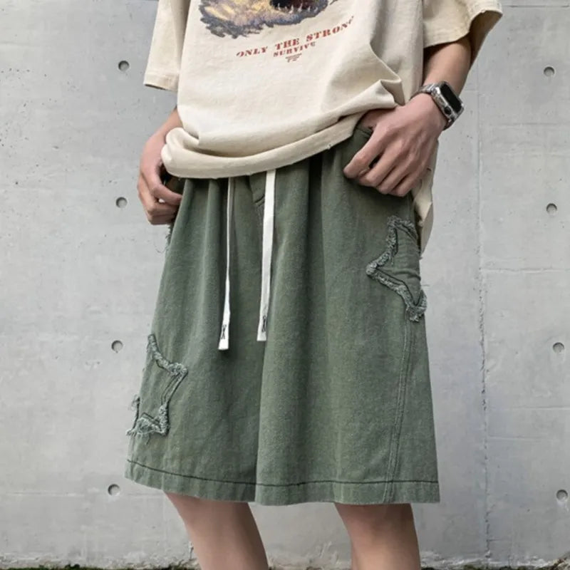 2025 Summer Shorts Men Loose spodenki meskie Vintage Denim Basic Simple Hot Sale High Waist Leisure Ulzzang Streetwear Short