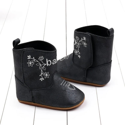 Baby Boots Made Of Soft PU and High-quality Cotton 2024 New Autumn and Winter Short Boots With Rubber Soles and Anti Slip Baby