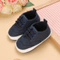 Lucky Blue Newborn Infant Toddler Boy Girl Casual Breathable Soft Cloth Bottom  Anti-slip PU Leather First Walkers Canvas Shoes
