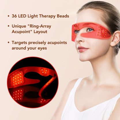 Electric 3D Eye Beauty Device with 3 Modes - Eye Vibrator Massage & 36 LED Light Therapy for Gentle Fatigue Relief And Dark Circ
