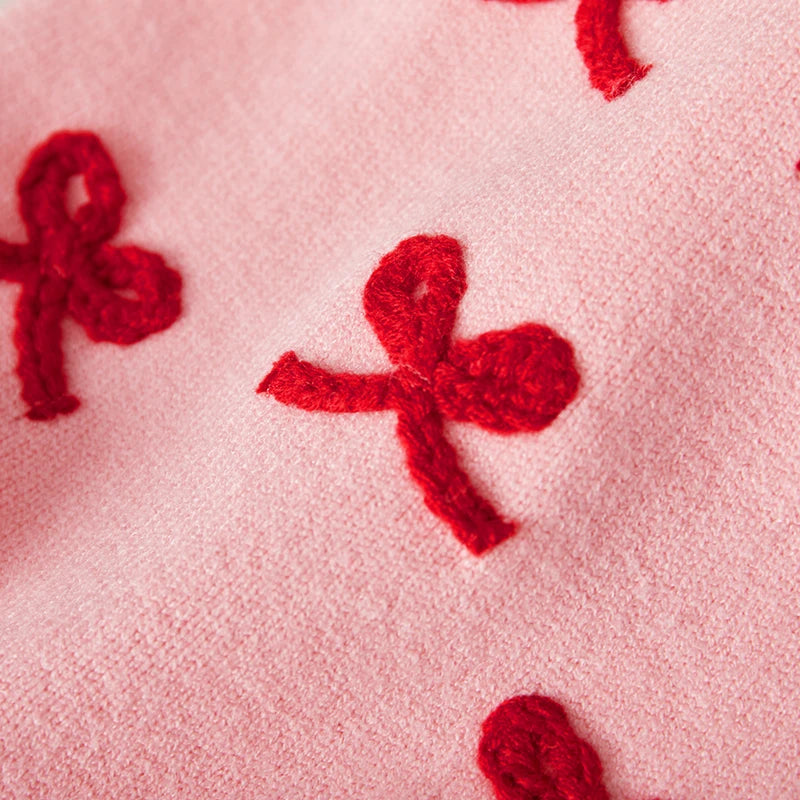 Suefunskry Baby Girl Overalls, Sleeveless Bows Pattern Knit Romper Bodysuit Spring Fall Clothes for Casual Daily