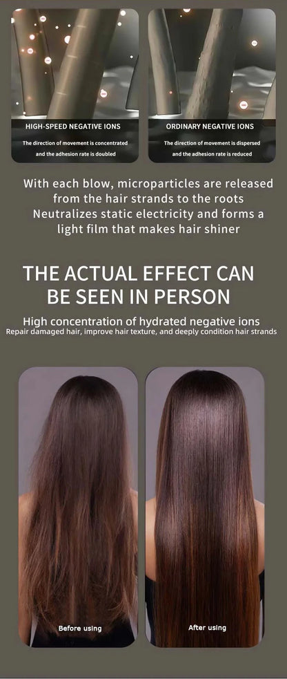 Professional Leafless Hair Dryer Negative Ion Quick Drying Home Powerful 5 Attachment Constant Anion Electric Hair Dryer