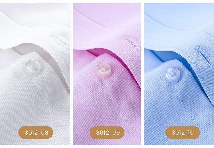 Men's Classic Long Sleeve Solid/striped Basic Dress Shirts Single Patch Pocket Formal Business Regular Fit Office Social Shirt